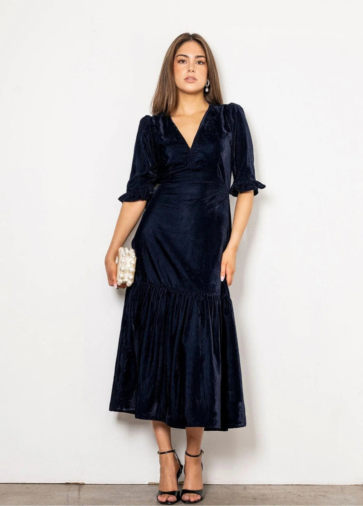 Ophelia Dress Velvet Blue Sapphire | Kjoler | Smuk