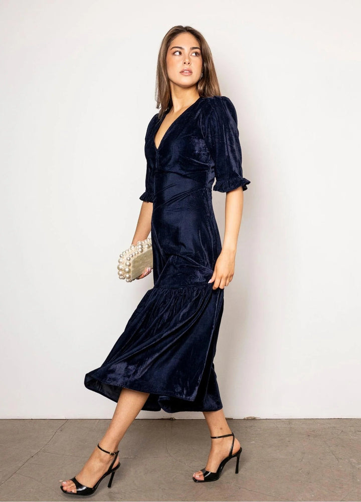 Ophelia Dress Velvet Blue Sapphire | Kjoler | Smuk