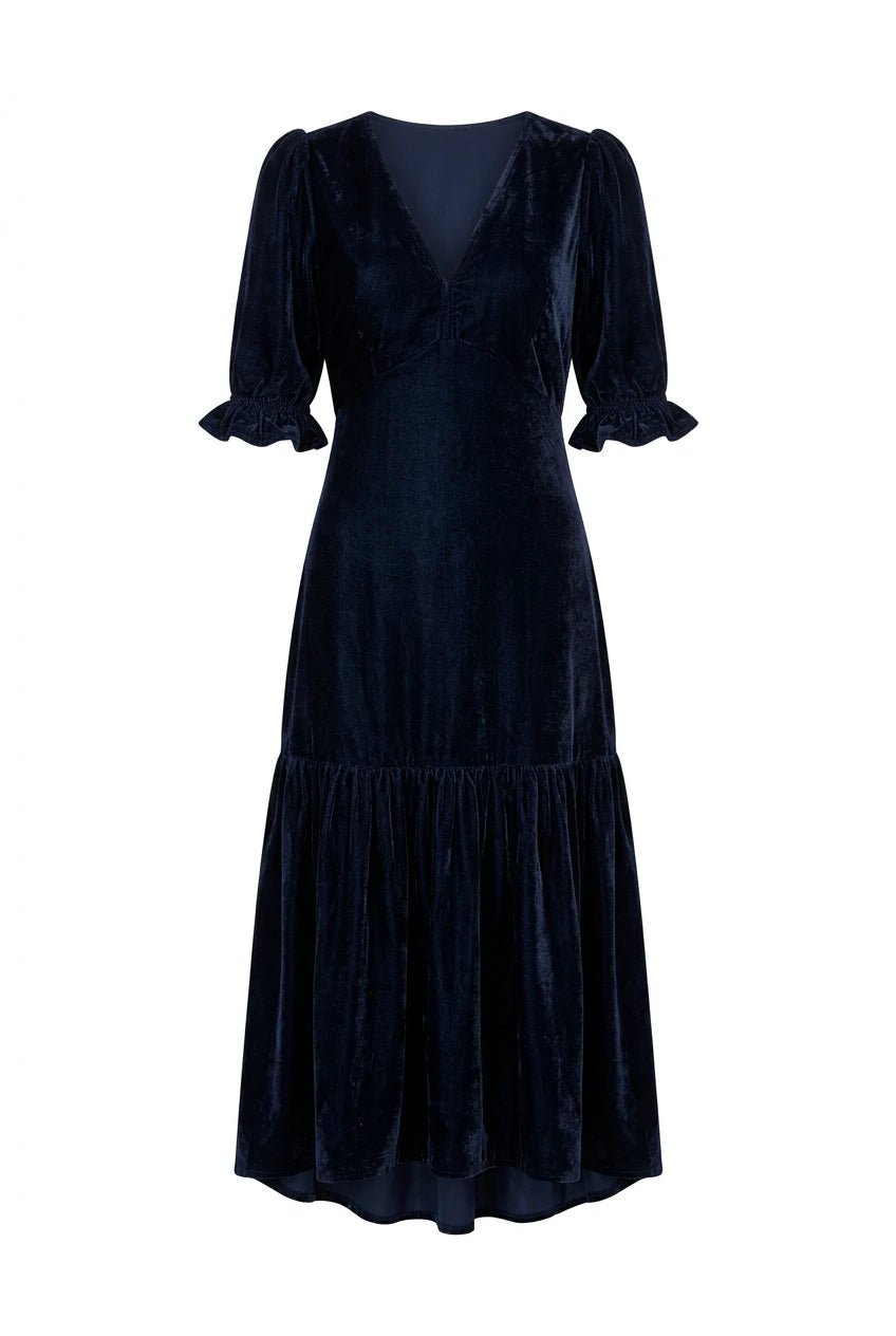 Ophelia Dress Velvet Blue Sapphire | Kjoler | Smuk