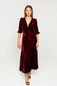 Ophelia Dress Velvet Bordeaux