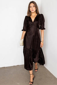 Ophelia Dress Velvet Toffee
