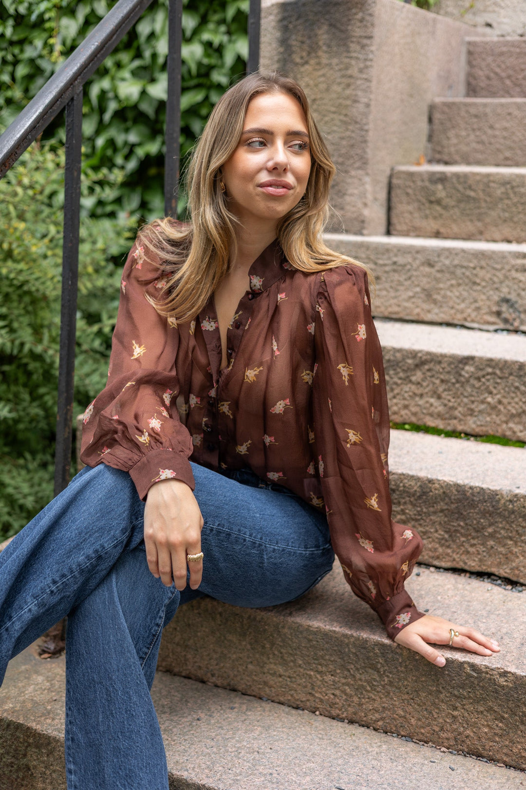 Organza Blouse Midnight Field | Skjorter og bluser | Smuk - Dameklær på nett