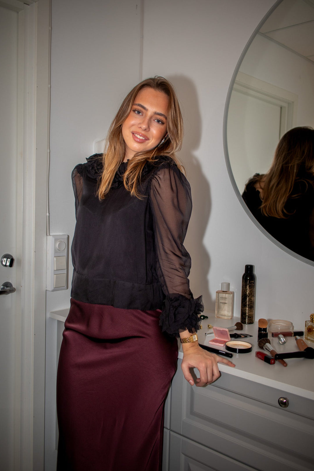 Organza Frilly Top Black | Topper | Smuk - Dameklær på nett
