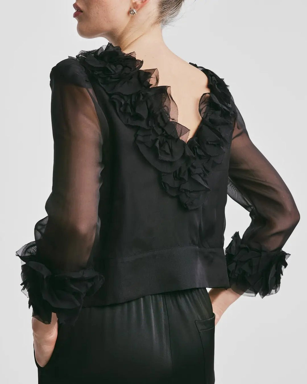 Organza Frilly Top Black | Topper | Smuk - Dameklær på nett