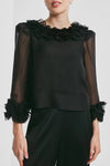 Organza Frilly Top Black