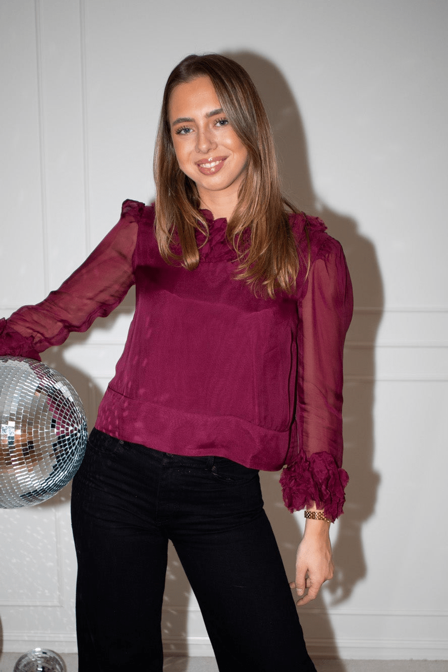 Organza Frilly Top Burgundy | Topper | Smuk - Dameklær på nett