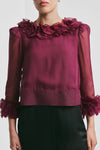 Organza Frilly Top Burgundy