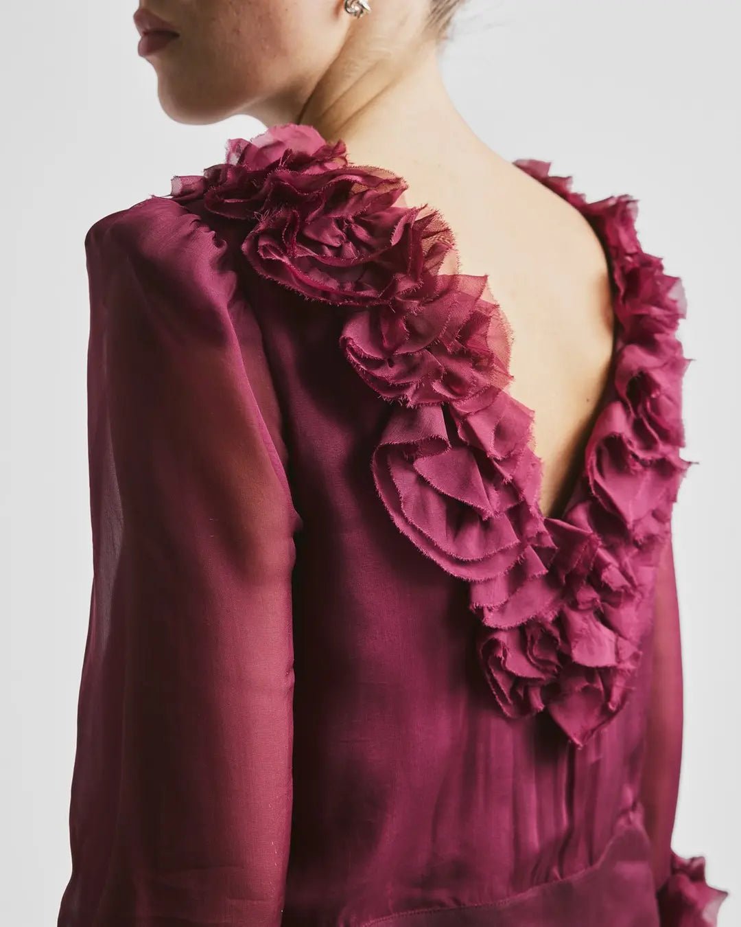 Organza Frilly Top Burgundy | Topper | Smuk - Dameklær på nett