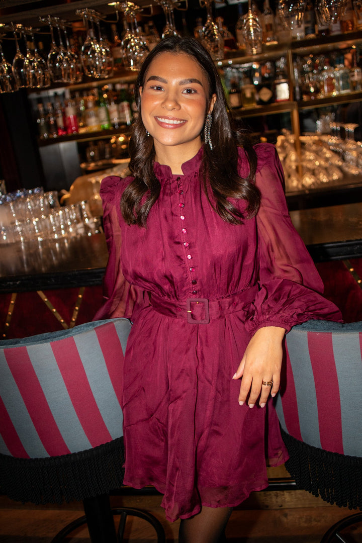 Organza Mini Dress Burgundy | Kjoler | Smuk - Dameklær på nett