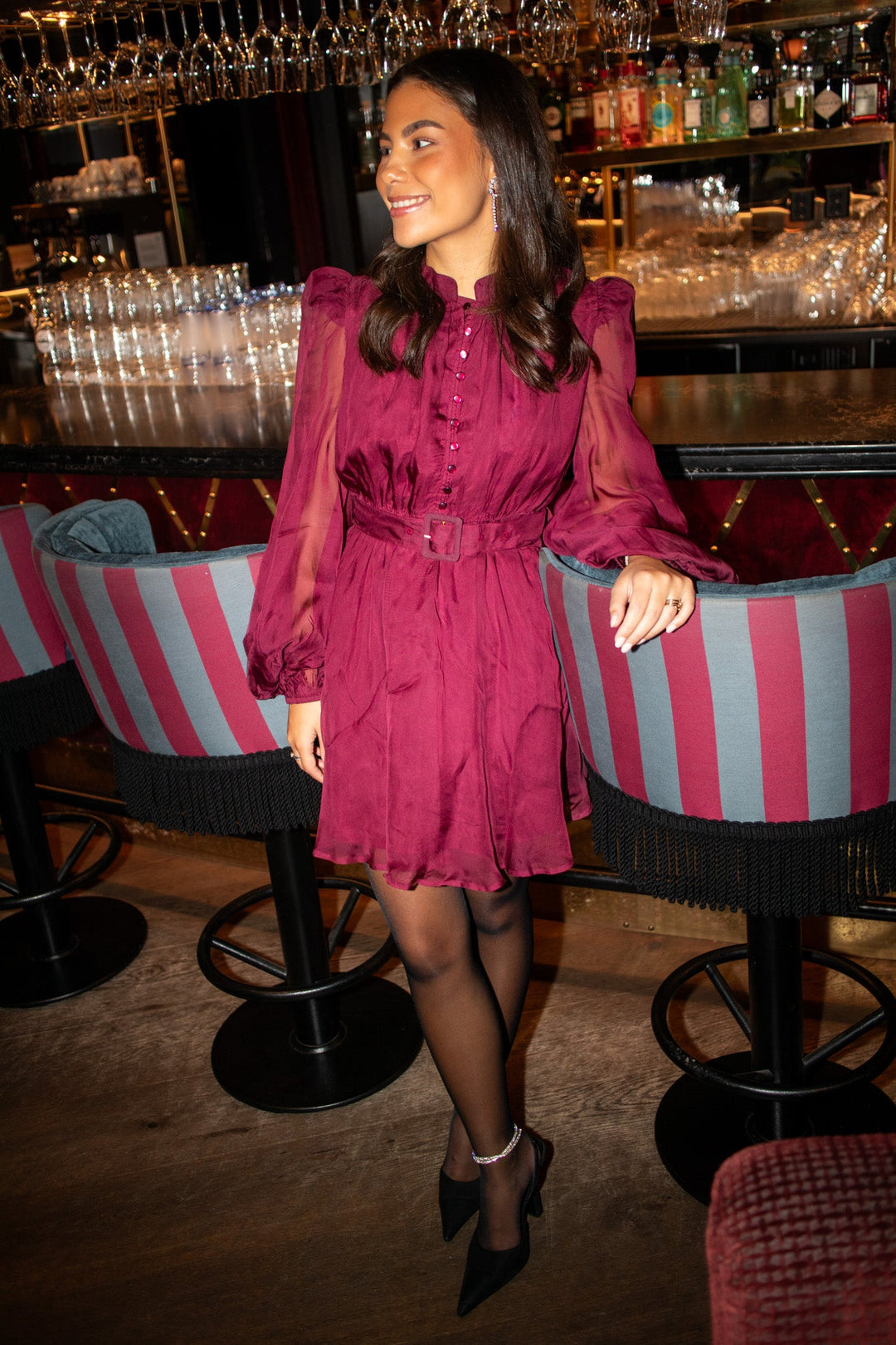 Organza Mini Dress Burgundy | Kjoler | Smuk - Dameklær på nett