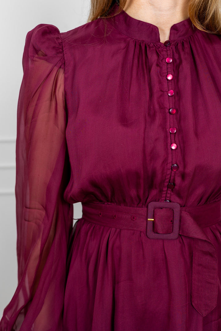 Organza Mini Dress Burgundy | Kjoler | Smuk - Dameklær på nett
