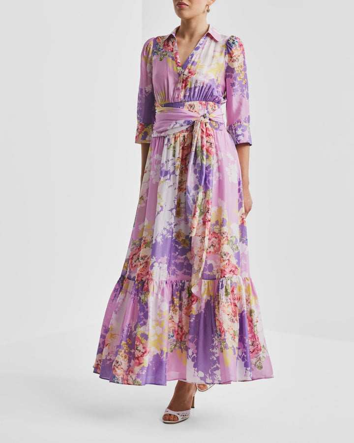 Organza Tieband Dress Purple Meadow | Kjoler | Smuk