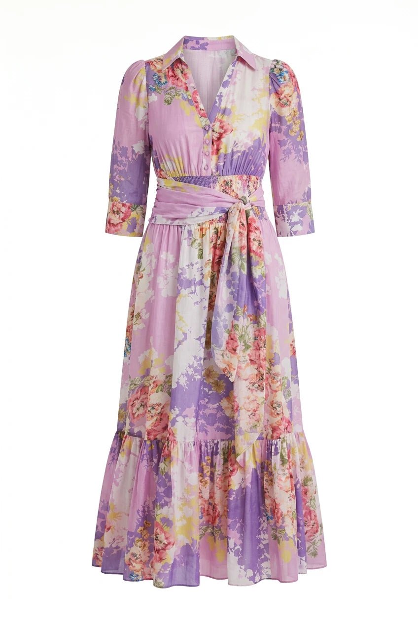 Organza Tieband Dress Purple Meadow | Kjoler | Smuk