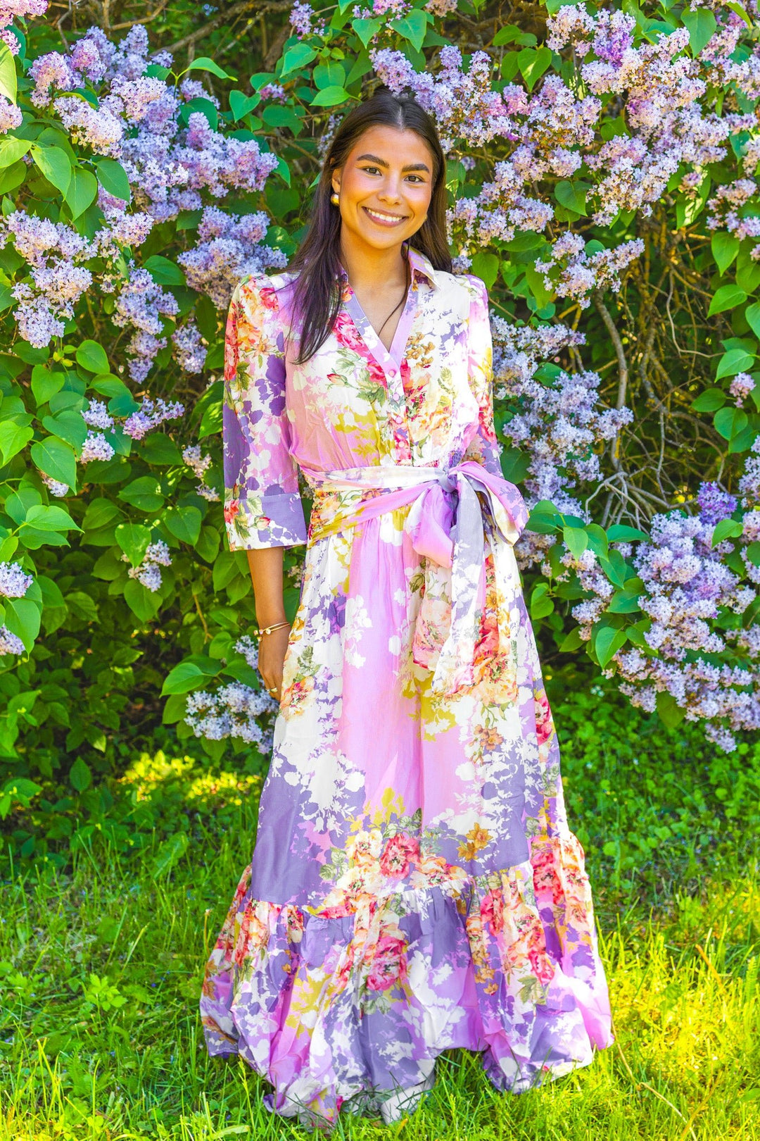 Organza Tieband Dress Purple Meadow | Kjoler | Smuk