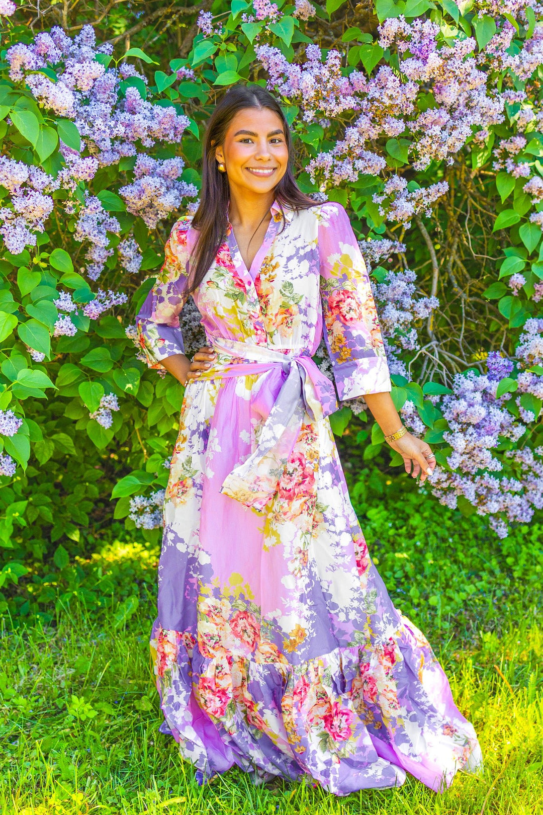 Organza Tieband Dress Purple Meadow | Kjoler | Smuk
