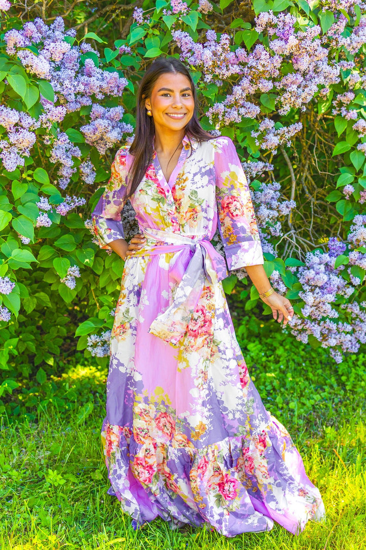 Organza Tieband Dress Purple Meadow | Kjoler | Smuk