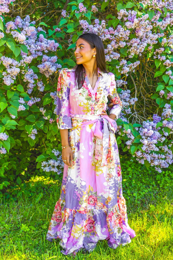Organza Tieband Dress Purple Meadow | Kjoler | Smuk