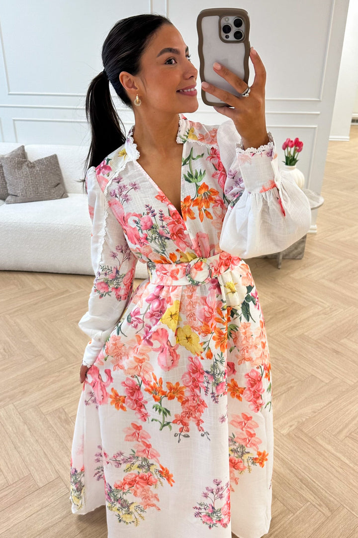 Osley Dress White Flower | Kjoler | Smuk