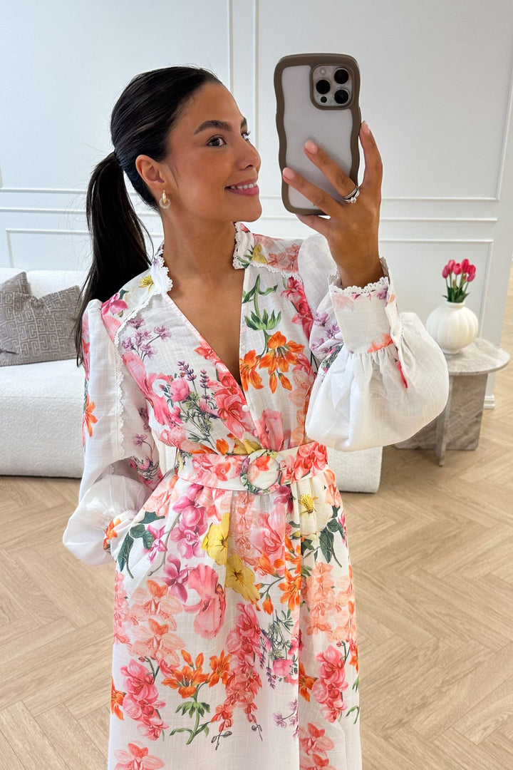 Osley Dress White Flower | Kjoler | Smuk