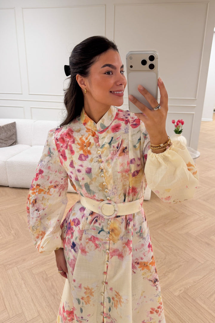 Osley Dress Yellow Flower | Kjoler | Smuk