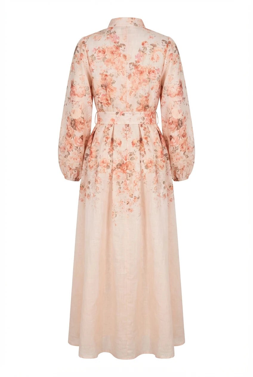 Osley Midi Dress Beige Flower | Kjoler | Smuk