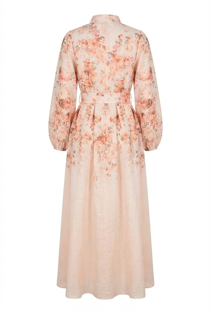 Osley Midi Dress Beige Flower | Kjoler | Smuk