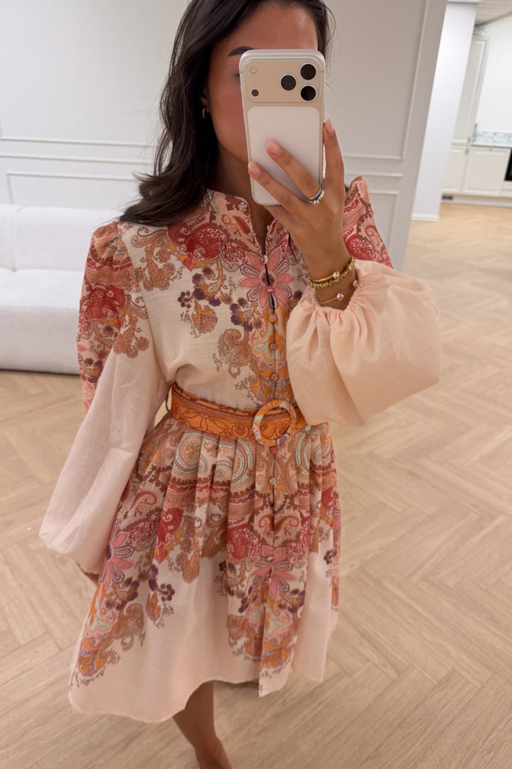Osley Mini Dress Beige | Kjoler | Smuk