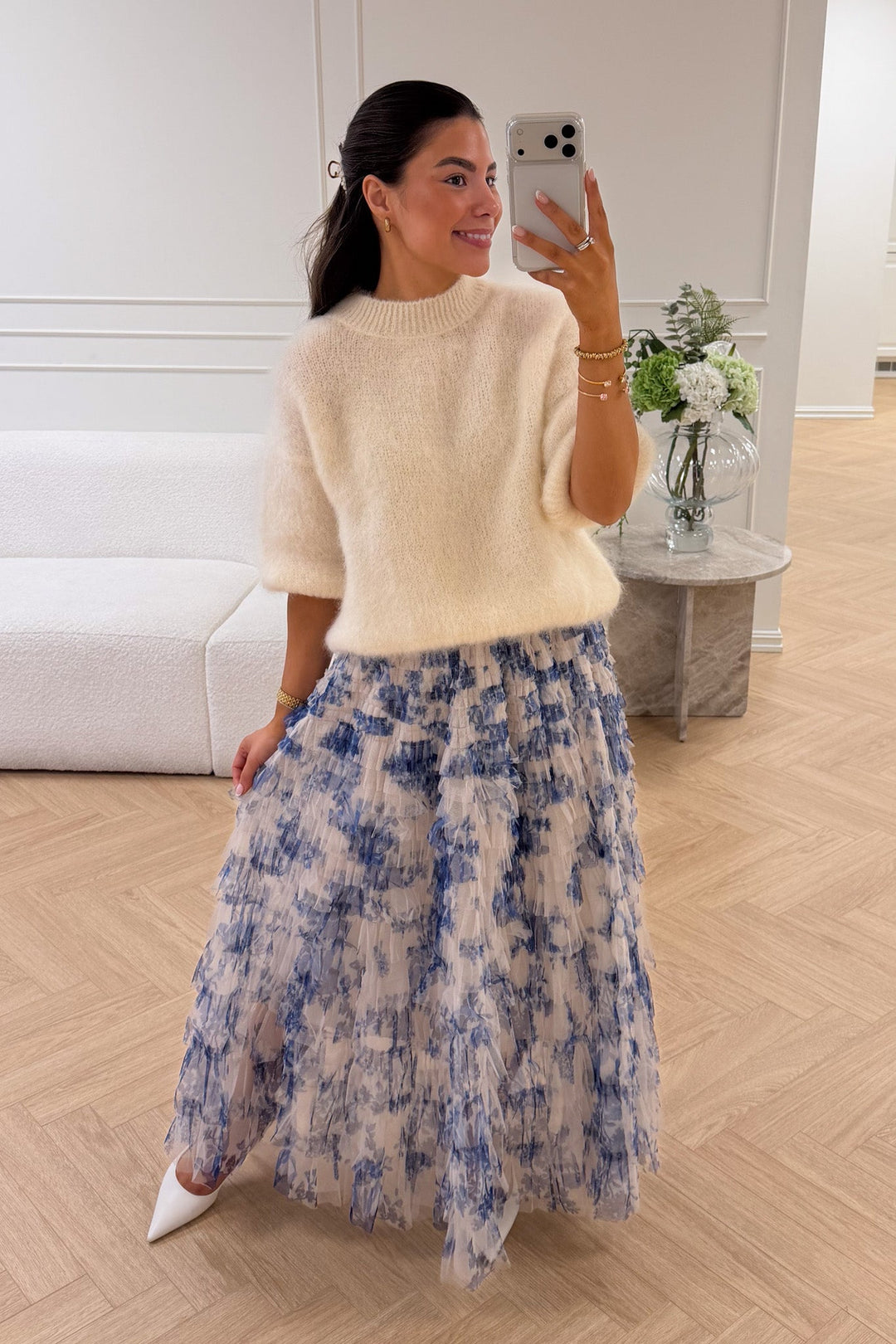 Osley Skirt Bleu Flower | | Smuk