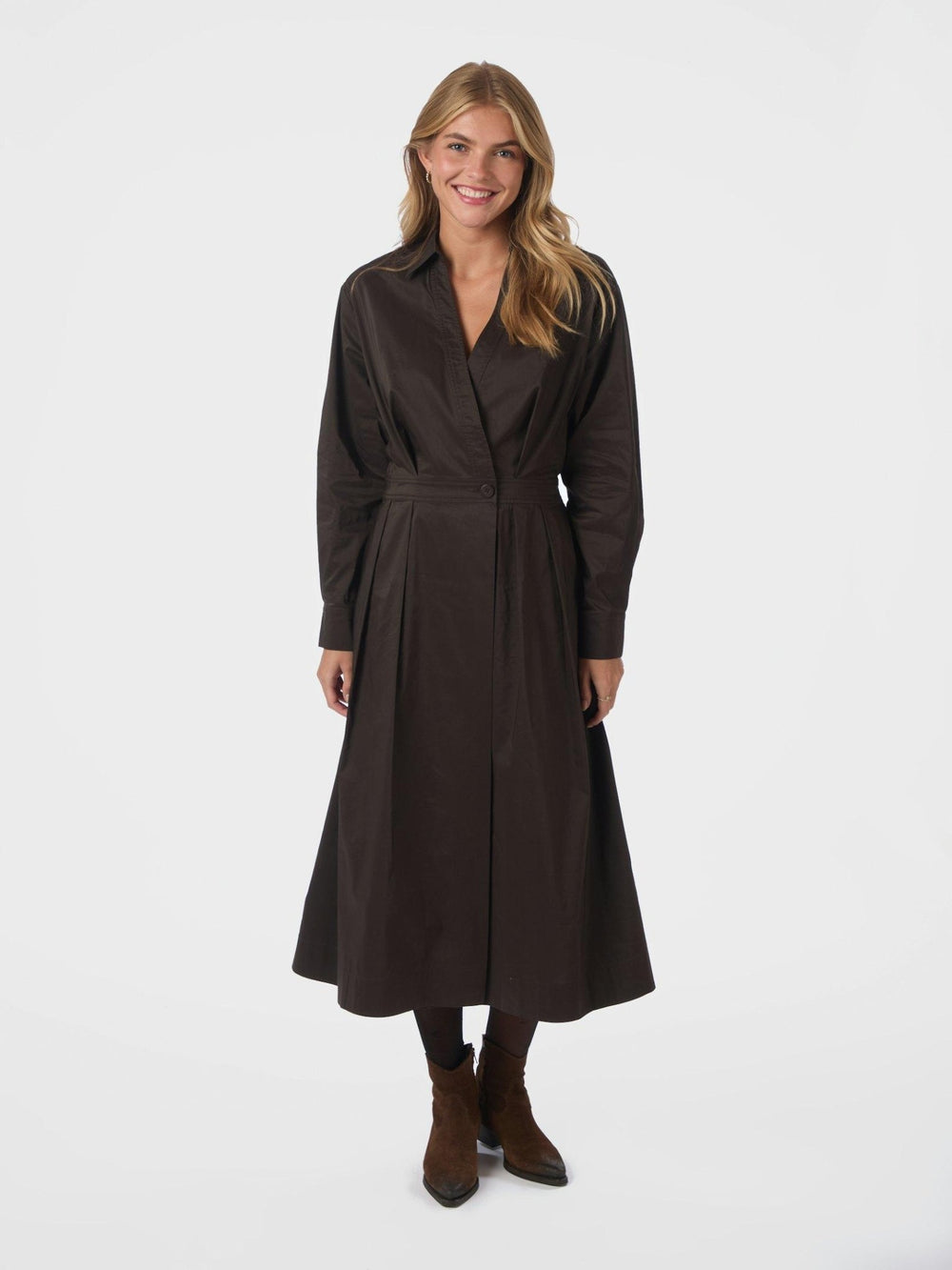 Ottana Poplin Dress Chocolate Brown | Kjoler | Smuk