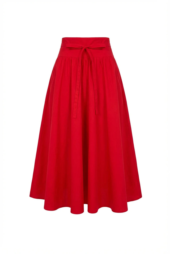 Astrid Skirt City Red Poplin