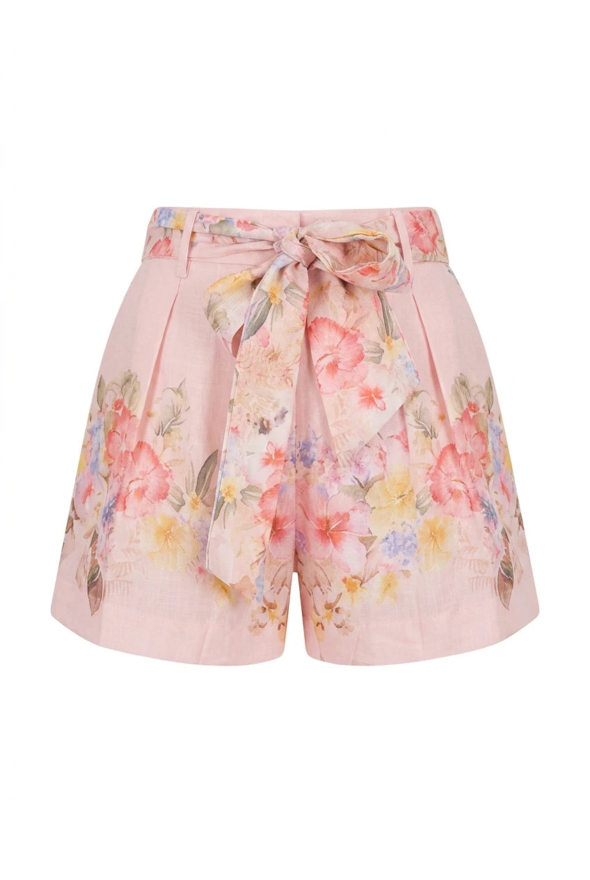 Spring Shorts Rose Flower