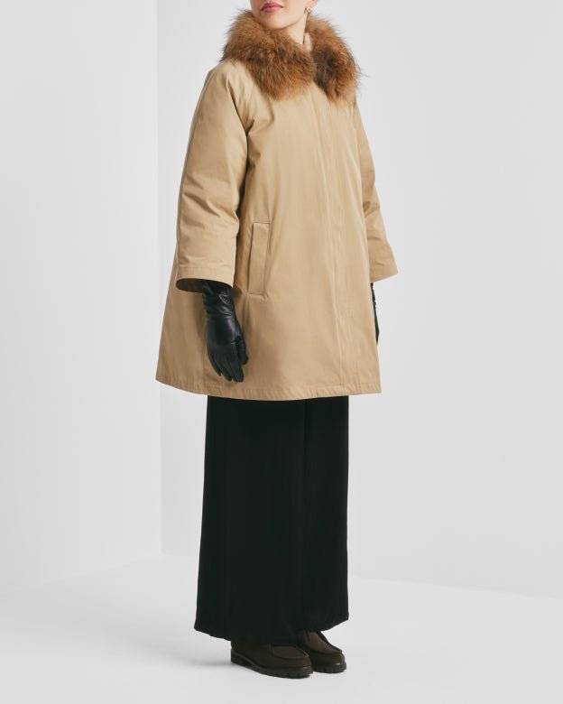 Padded A-Line Parkas Camel | Yttertøy | Smuk