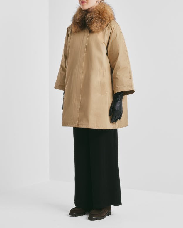 Padded A-Line Parkas Camel | Yttertøy | Smuk