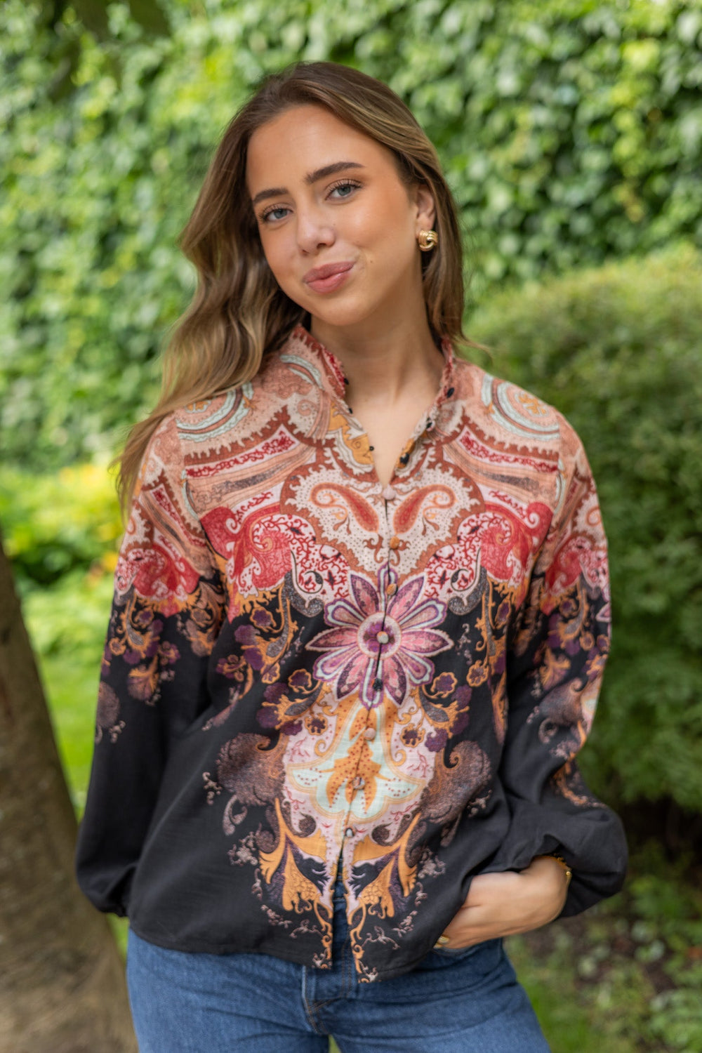 Paisley Blouse Black | Skjorter og bluser | Smuk - Dameklær på nett