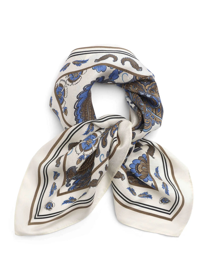Paisley Cream Silk Scarf Multi | Accessories | Smuk