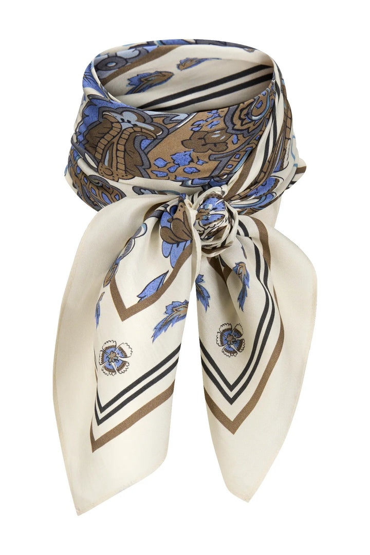 Paisley Cream Silk Scarf Multi | Accessories | Smuk