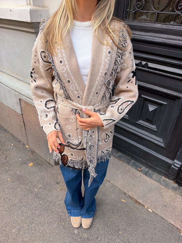 Paisley Frill Cardigan Beige | Genser | Smuk