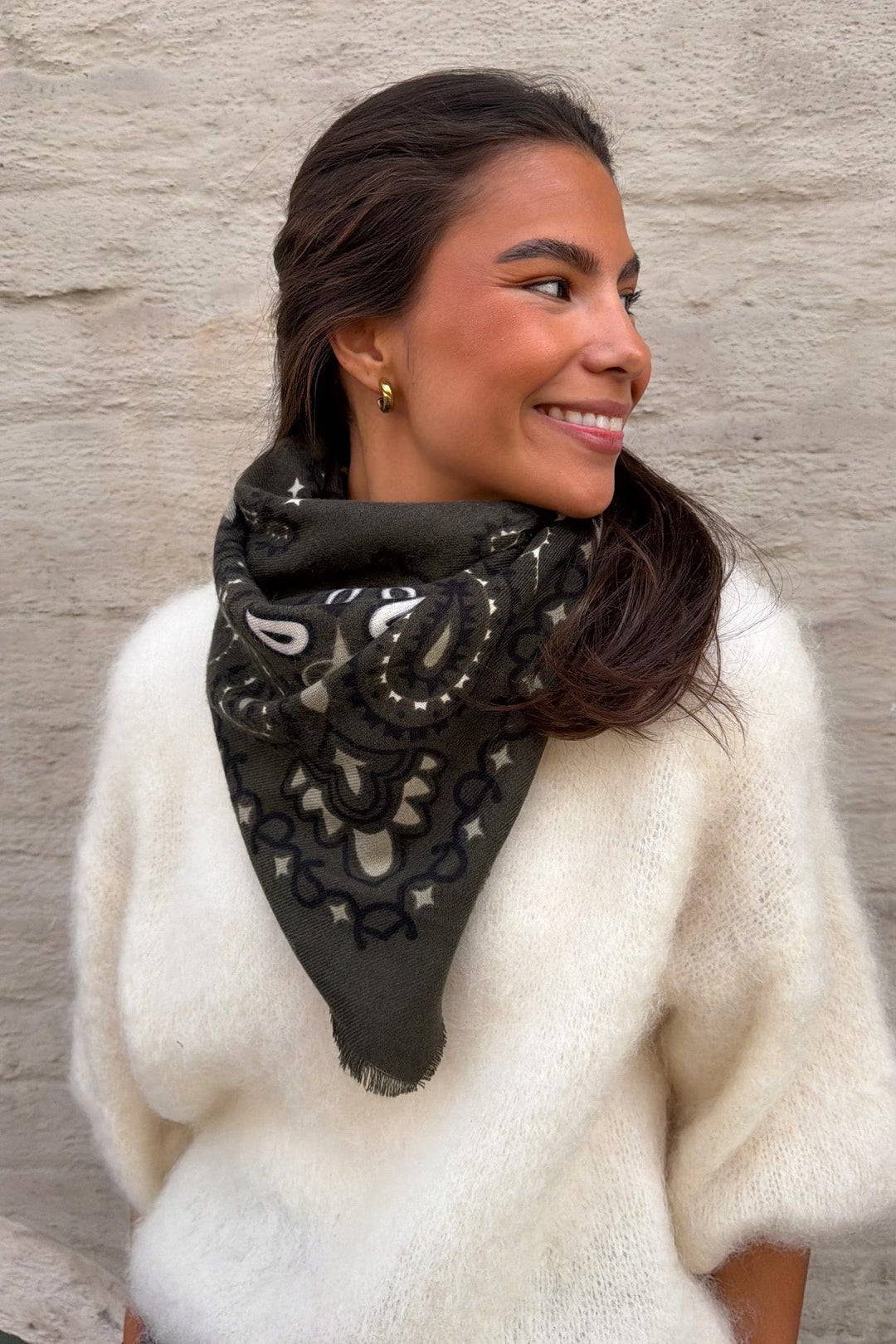 Paisley Scarf Big Khaki | Accessories | Smuk