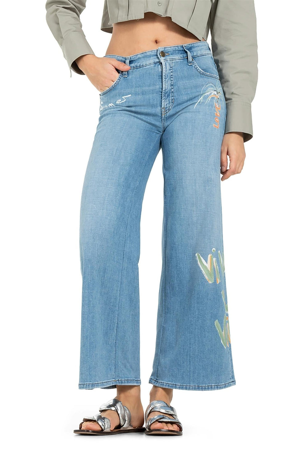 Palazzo Cropped Lefth Bleach Authentic Used | Bukser | Smuk - Dameklær på nett