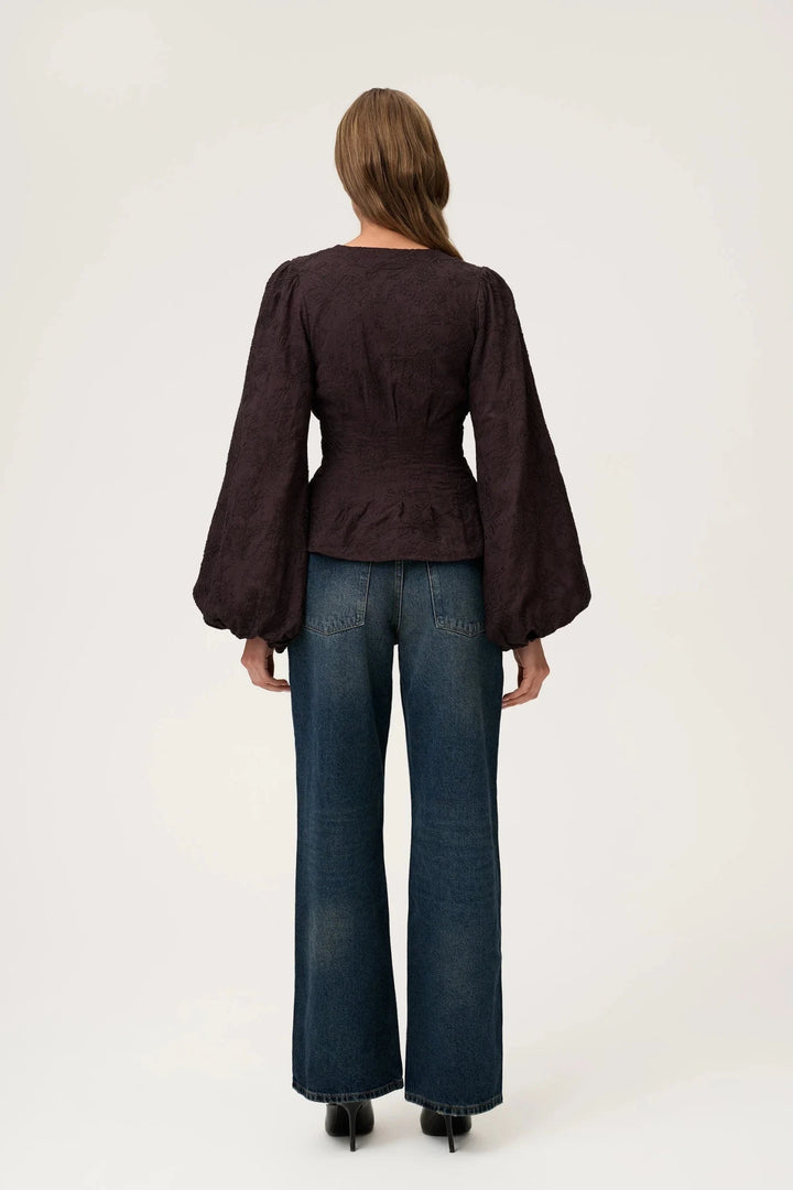Palena Blouse Brown Embroidery | Skjorter og bluser | Smuk