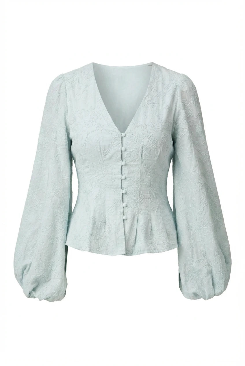 Palena Blouse Mint Embroidery | Skjorter og bluser | Smuk