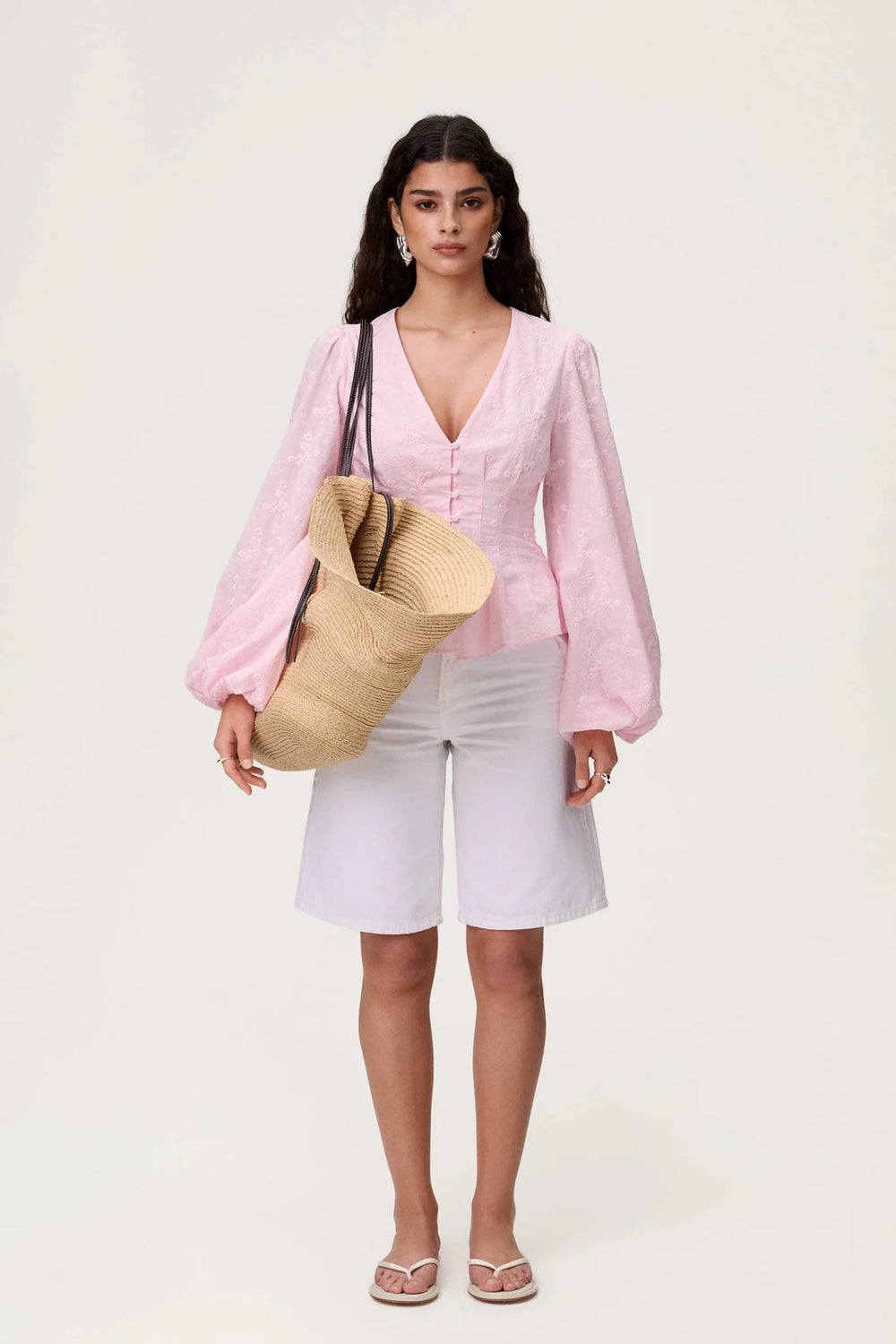Palena Blouse Pink Embroidery | Skjorter og bluser | Smuk