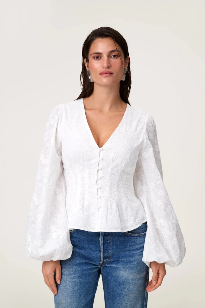 Palena Blouse White Embroidery | Skjorter og bluser | Smuk