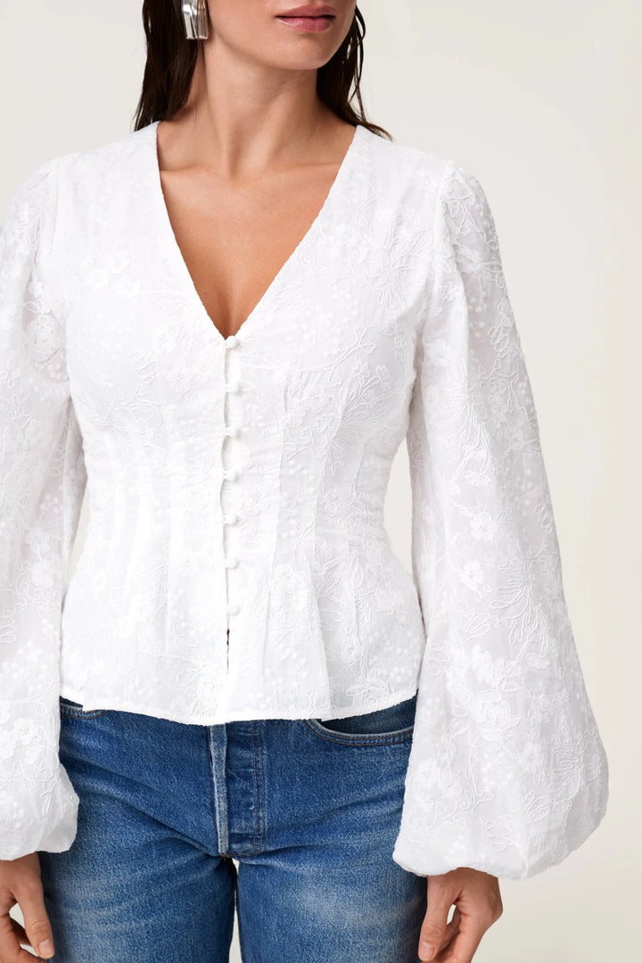 Palena Blouse White Embroidery | Skjorter og bluser | Smuk