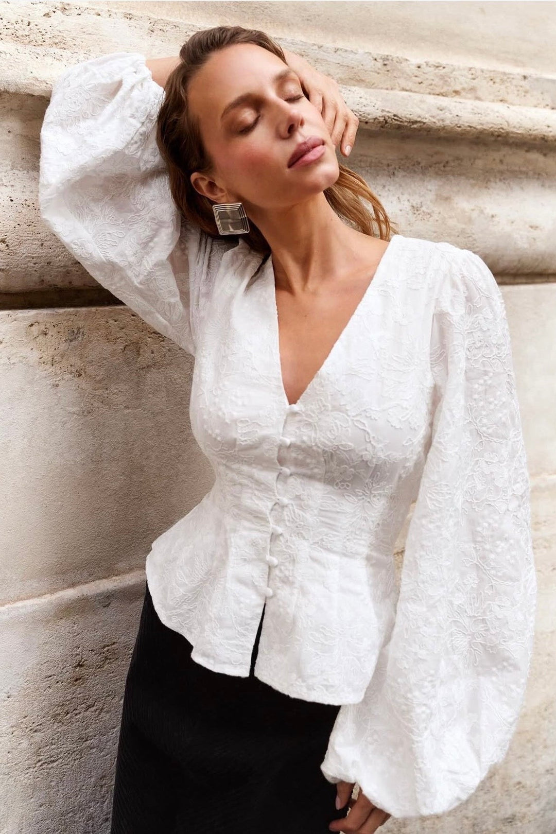 Palena Blouse White Embroidery | Skjorter og bluser | Smuk