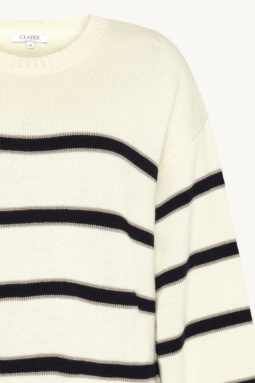 Palina Stripe Pullover Ivory | Genser | Smuk - Dameklær på nett