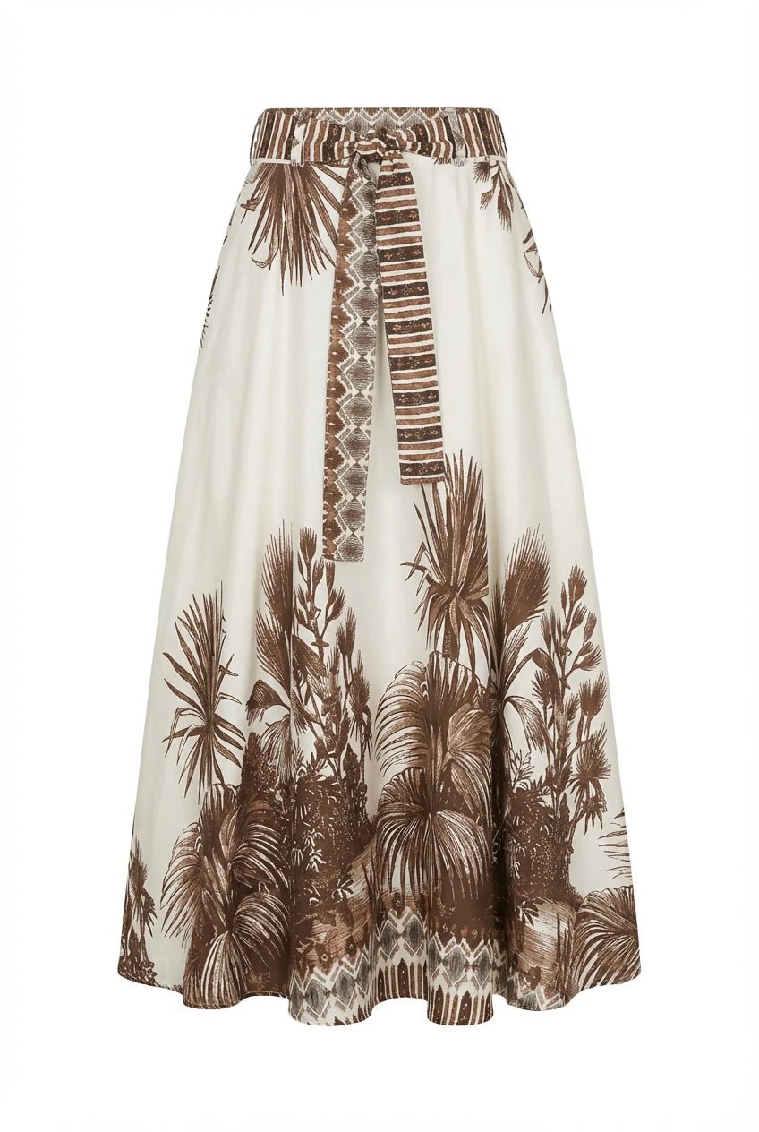 Palm Midi Skirt Choco | Skjørt | Smuk