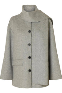 Pam Handmade Scarf Jacket Light Grey Melange