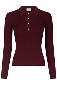 Panama Knit Blouse Wine