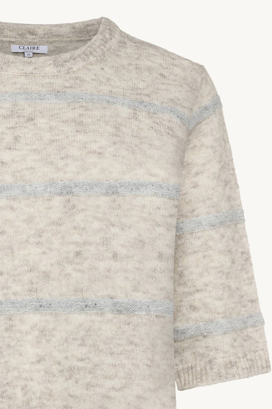 Pareesa Knit Snow White Melange | Genser | Smuk - Dameklær på nett